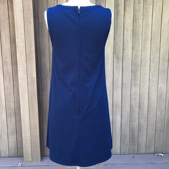 ModCloth Blue Midi Shift Dress Yellow Daisy Medium - Picture 4 of 9